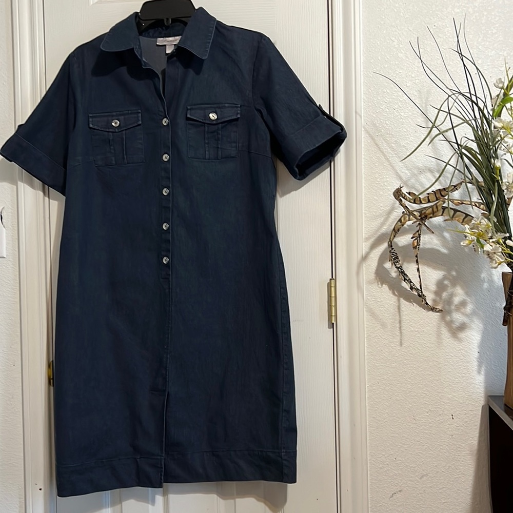 Denim Silver Button Down Dress